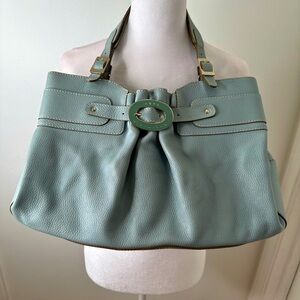 Anya Hindmarch Mint Green Leather Buckle Shoulder Bag